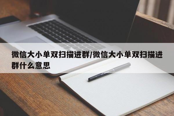 微信大小单双扫描进群/微信大小单双扫描进群什么意思